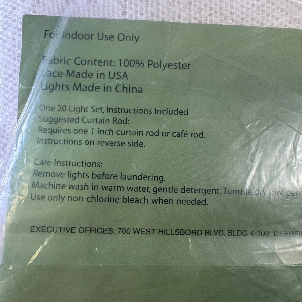 Quaker Lace Lighted Christmas Tree Lace Panel White 40x84 20 Light Set Included